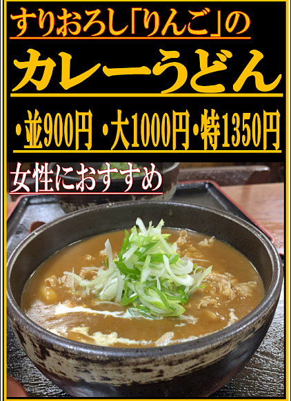 カレーうどん　並盛り　900円